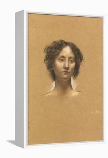 Head of a Girl (Coloured Chalks on Buff Paper)-Evelyn De Morgan-Framed Premier Image Canvas