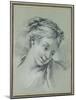 Head of a Girl Looking Down to the Right-Francois Boucher-Mounted Giclee Print