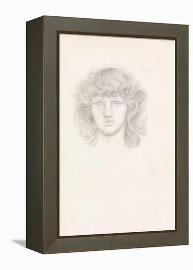 Head of a Girl (Pencil on Paper)-Evelyn De Morgan-Framed Premier Image Canvas