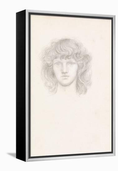 Head of a Girl (Pencil on Paper)-Evelyn De Morgan-Framed Premier Image Canvas