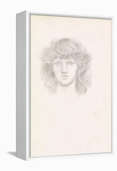 Head of a Girl (Pencil on Paper)-Evelyn De Morgan-Framed Premier Image Canvas