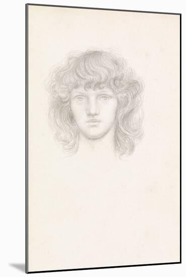 Head of a Girl (Pencil on Paper)-Evelyn De Morgan-Mounted Giclee Print