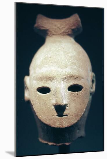 Head of a Haniwa tomb figure, Japanese, Kofun period, 6th century. Artist: Unknown-Unknown-Mounted Giclee Print