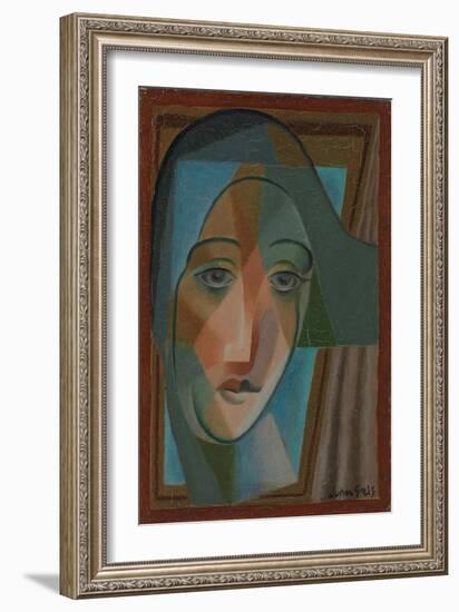 Head of a Harlequin; Tete D'Arlequin, 1924-Juan Gris-Framed Giclee Print