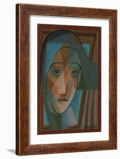 Head of a Harlequin; Tete D'Arlequin, 1924-Juan Gris-Framed Giclee Print