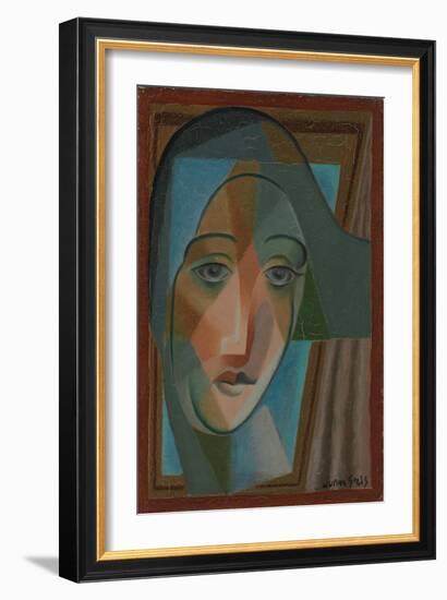 Head of a Harlequin; Tete D'Arlequin, 1924-Juan Gris-Framed Giclee Print