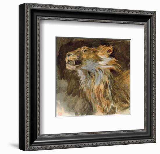 Head of a Lyon-Eugene Delacroix-Framed Collectable Print