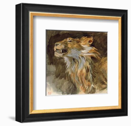 Head of a Lyon-Eugene Delacroix-Framed Collectable Print