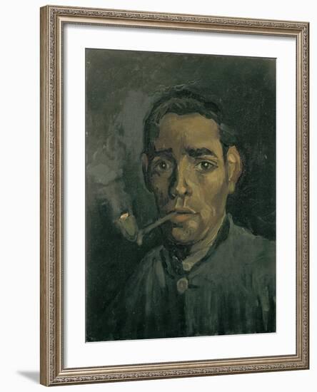 Head of a Man, 1884-1885-Vincent van Gogh-Framed Giclee Print