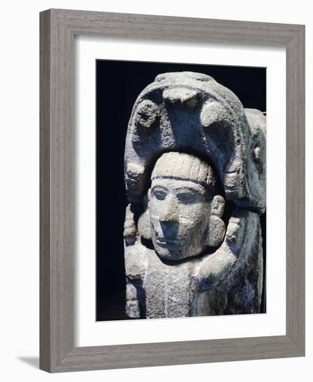 Head of a Man Coming Out of the Mouth of a Jaguar, Artifact Originating from Chichen Itza, Yucatan-null-Framed Giclee Print