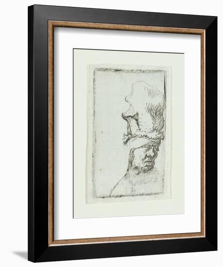 Head of a Man in a High Cap-Rembrandt van Rijn-Framed Giclee Print