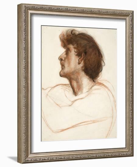 Head of a Man in Profile-Edward John Poynter-Framed Giclee Print