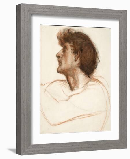 Head of a Man in Profile-Edward John Poynter-Framed Giclee Print