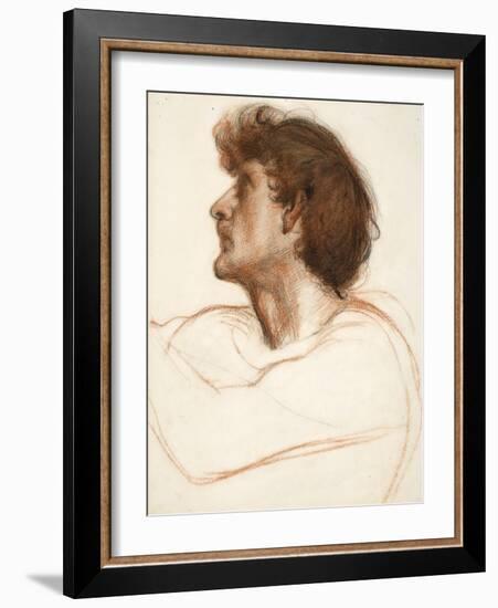 Head of a Man in Profile-Edward John Poynter-Framed Giclee Print