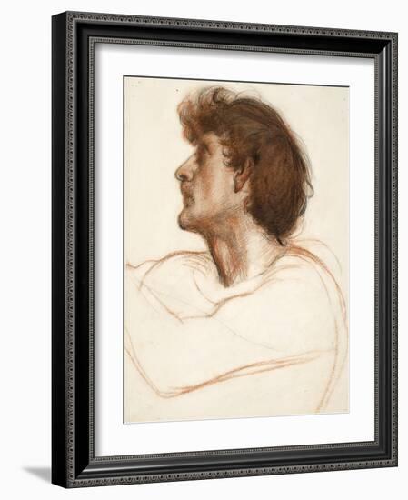 Head of a Man in Profile-Edward John Poynter-Framed Giclee Print