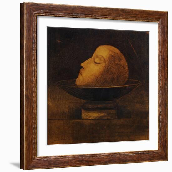 Head of a Martyr in a Bowl-Odilon Redon-Framed Giclee Print