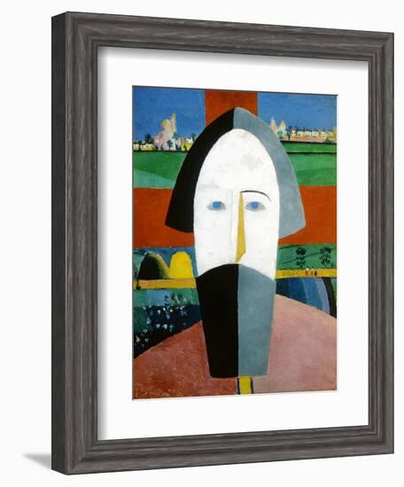 Head of a Peasant, 1928-1932-Kazimir Malevich-Framed Giclee Print