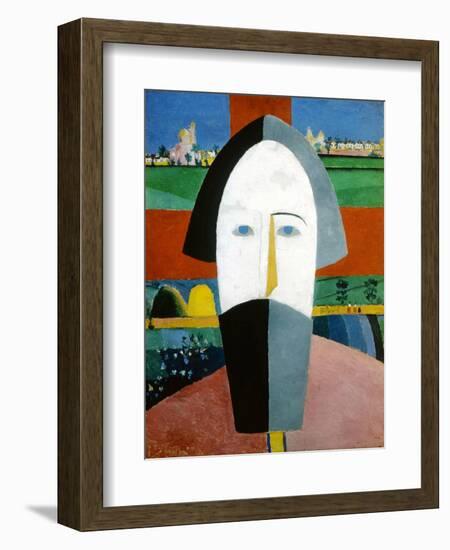 Head of a Peasant, 1928-1932-Kazimir Malevich-Framed Giclee Print