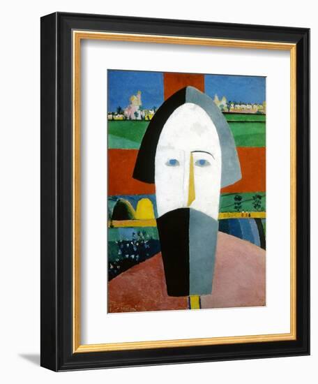 Head of a Peasant, 1928-1932-Kazimir Malevich-Framed Giclee Print