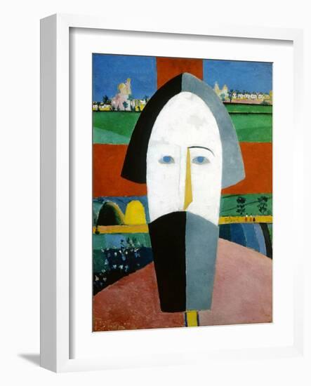 Head of a Peasant, 1928-1932-Kazimir Malevich-Framed Giclee Print