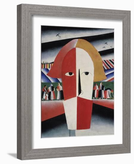 Head of a Peasant, c.1930-Kasimir Malevich-Framed Giclee Print