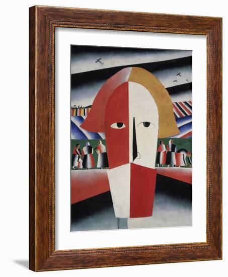 Head of a Peasant, c.1930-Kasimir Malevich-Framed Giclee Print