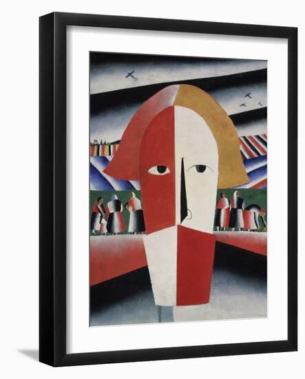 Head of a Peasant, c.1930-Kasimir Malevich-Framed Giclee Print