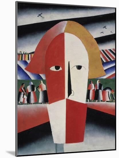 Head of a Peasant, c.1930-Kasimir Malevich-Mounted Giclee Print