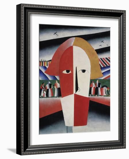 Head of a Peasant, c.1930-Kasimir Malevich-Framed Giclee Print