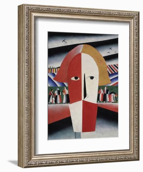 Head of a Peasant, c.1930-Kasimir Malevich-Framed Giclee Print