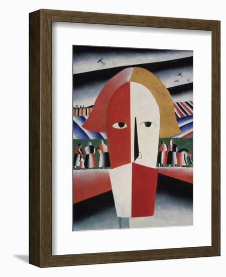 Head of a Peasant, c.1930-Kasimir Malevich-Framed Giclee Print