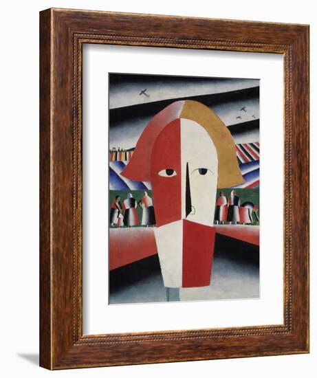 Head of a Peasant, c.1930-Kasimir Malevich-Framed Giclee Print