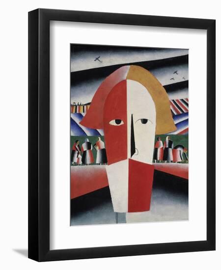 Head of a Peasant, c.1930-Kasimir Malevich-Framed Giclee Print