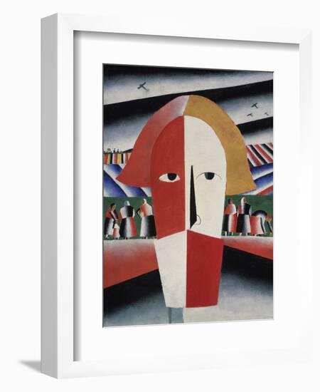 Head of a Peasant, c.1930-Kasimir Malevich-Framed Giclee Print