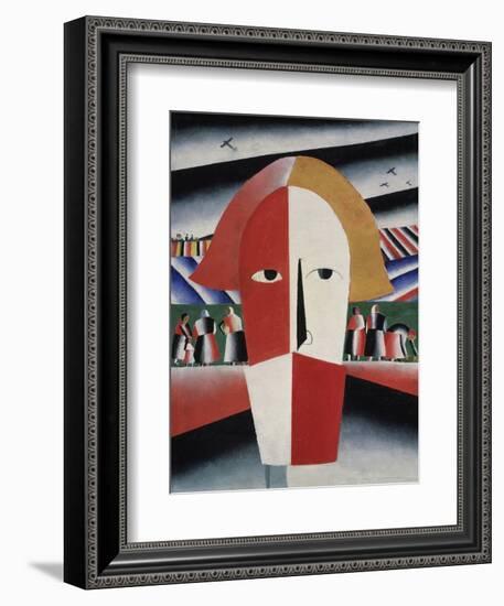 Head of a Peasant, c.1930-Kasimir Malevich-Framed Giclee Print