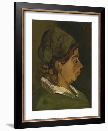 Head of a Peasant Woman: Right Profile, 1884-Vincent van Gogh-Framed Giclee Print