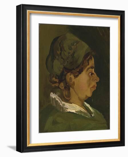 Head of a Peasant Woman: Right Profile, 1884-Vincent van Gogh-Framed Giclee Print