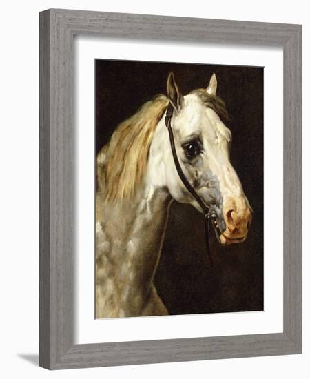 Head of a Piebald Horse-Théodore Géricault-Framed Giclee Print