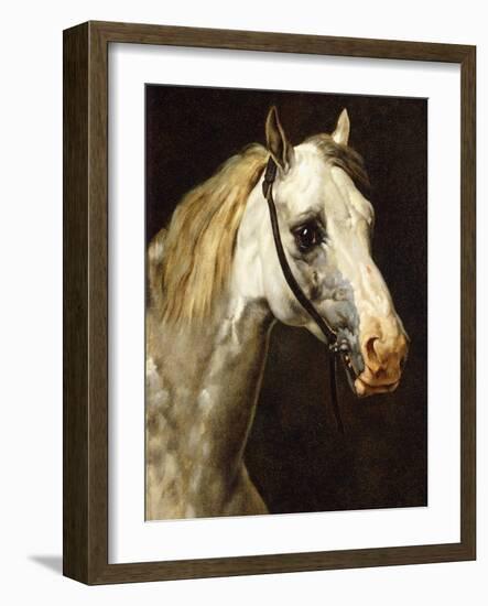 Head of a Piebald Horse-Théodore Géricault-Framed Giclee Print