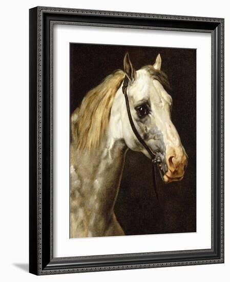 Head of a Piebald Horse-Théodore Géricault-Framed Giclee Print