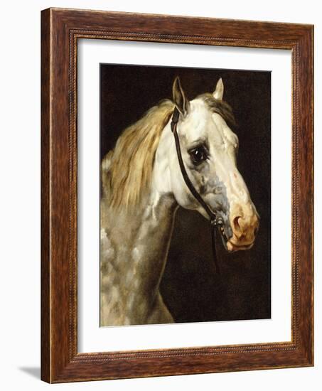 Head of a Piebald Horse-Théodore Géricault-Framed Giclee Print