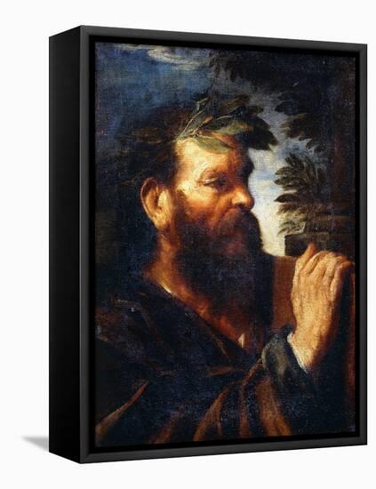 Head of a Sage-Pier Francesco Mola-Framed Premier Image Canvas