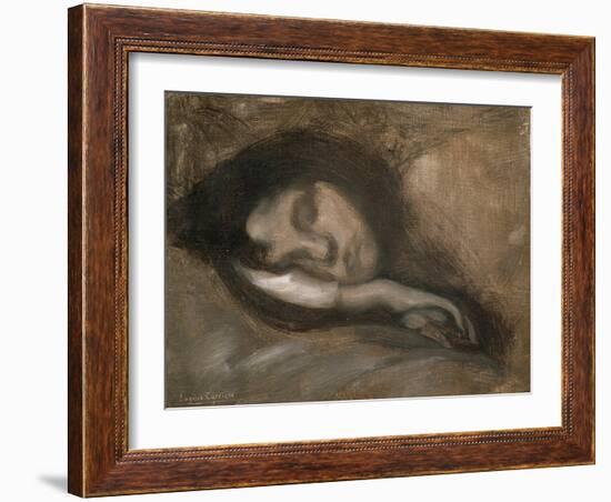 Head of a Sleeping Woman, 19th or Early 20th Century-Eugene Carriere-Framed Giclee Print