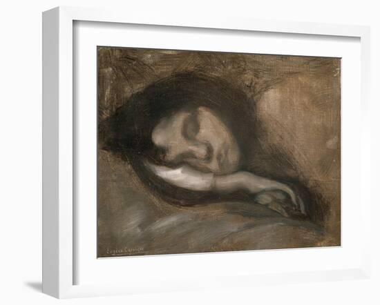 Head of a Sleeping Woman, 19th or Early 20th Century-Eugene Carriere-Framed Giclee Print