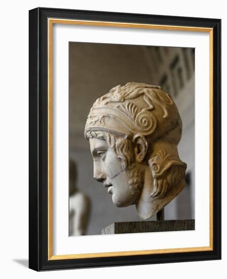 Head of a Statue of Ares. Roman Sculpture after Original of About 430 BC. Glytothek. Munich-null-Framed Giclee Print