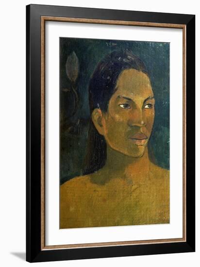 Head of a Tahitia Woman, C. 1891-Paul Gauguin-Framed Giclee Print