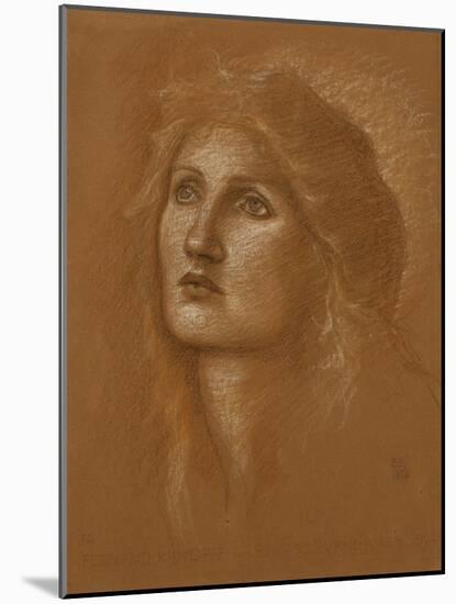 Head of a Woman, 1890-Edward Burne-Jones-Mounted Giclee Print