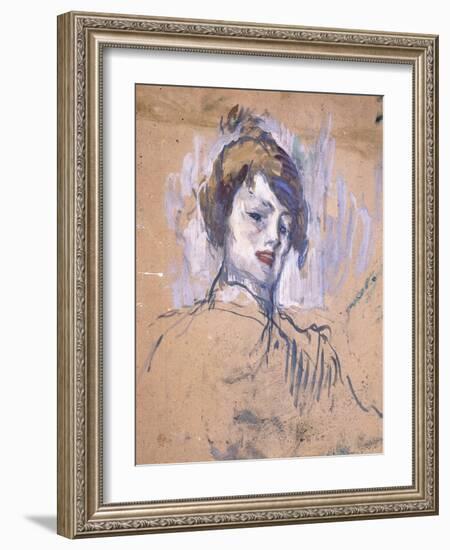 Head of a Woman, 1896-Henri de Toulouse-Lautrec-Framed Giclee Print