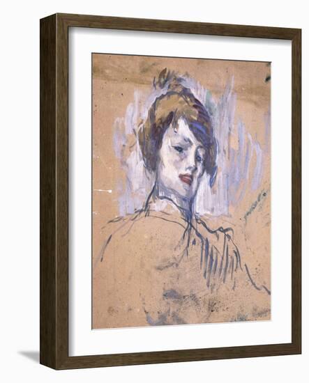 Head of a Woman, 1896-Henri de Toulouse-Lautrec-Framed Giclee Print
