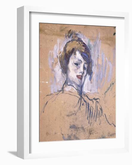 Head of a Woman, 1896-Henri de Toulouse-Lautrec-Framed Giclee Print